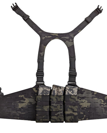"Chicom 556 Triple Chest Rig - Tactical chest rig designed for efficient storage and quick access to three 5.56mm rifle magazines. Durable and versatile, perfect for enhancing your loadout for missions or range sessions."