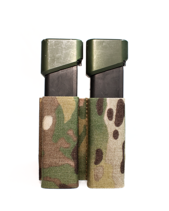 Image of the Esstac Double Pistol GAP KYWI Pouch in a durable, tactical design, featuring dual compartments with KYWI inserts for secure retention of pistol magazines, ideal for fast reloads.