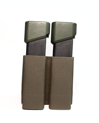 Image of the Esstac Double Pistol GAP KYWI Pouch in a durable, tactical design, featuring dual compartments with KYWI inserts for secure retention of pistol magazines, ideal for fast reloads.