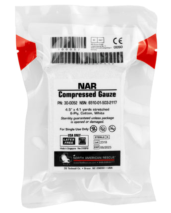 NAR Compressed Gauze - Reliable Medical Gauze for Emergency Wound Care